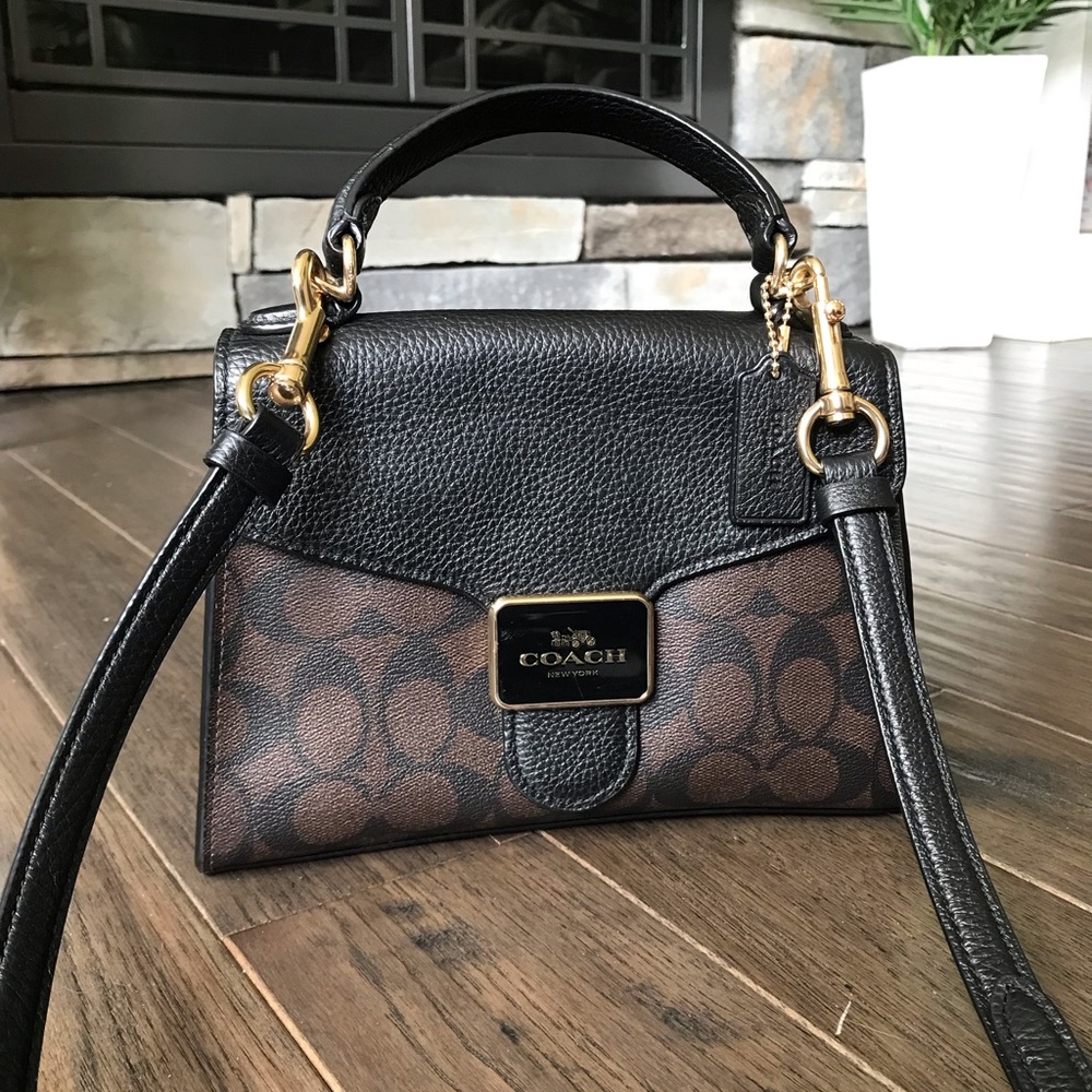 Coach Pepper Satchel Crossbody Purse, Signature Canvas / Leather, C7226 - Picture 10 of 16